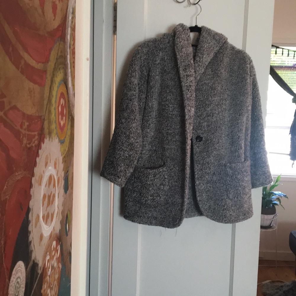 Grey fur hood jacket